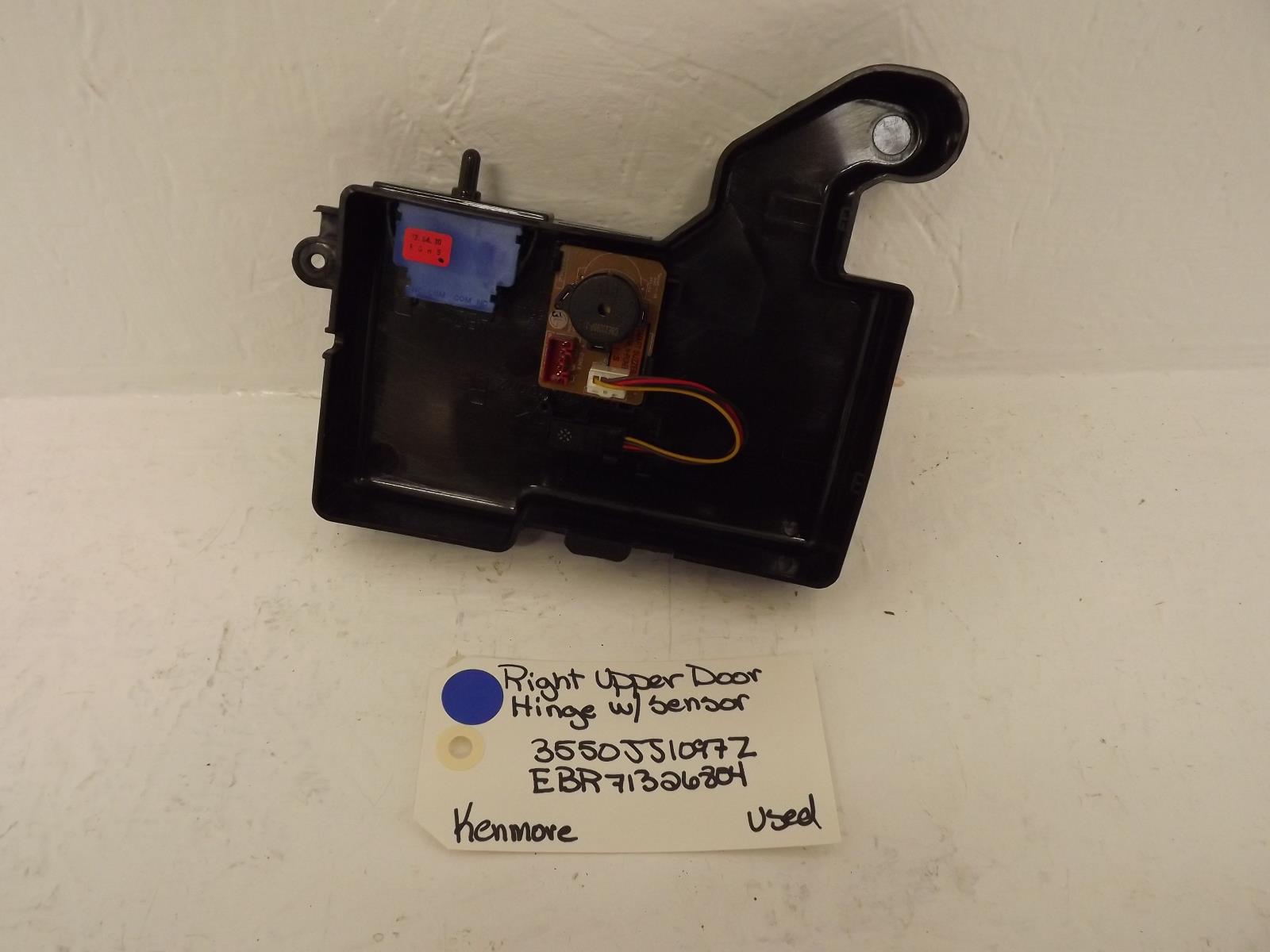 Kenmore Refrigerator 3550JJ1097Z EBR71326804 Rt Up Door Hinge Coverw/Sensor Used Kenmore Refrigerator 3550JJ1097Z EBR71326804 Rt Up Door Hinge Coverw/Sensor Used